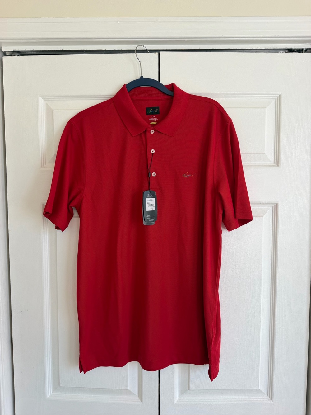 Greg Norman Collection Men's Solid Red Performance Polo